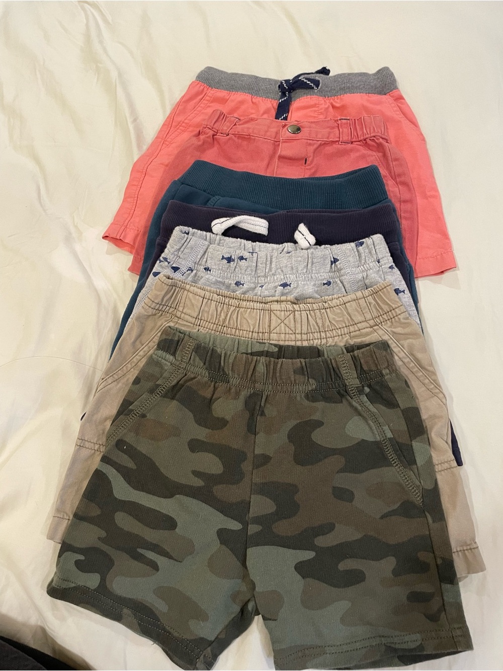 Kids Pull-On Camo Shorts - Olive Green
